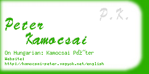 peter kamocsai business card